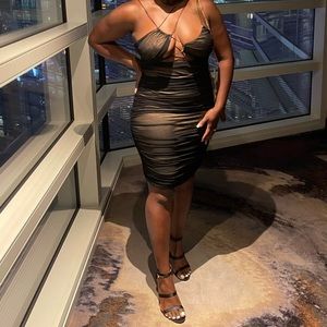 Strappy Black Midi Dress